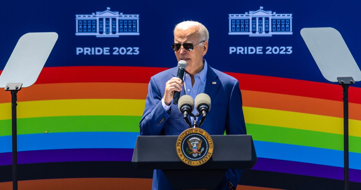 Joe Biden speaking at a Pride Month celebration at the White House