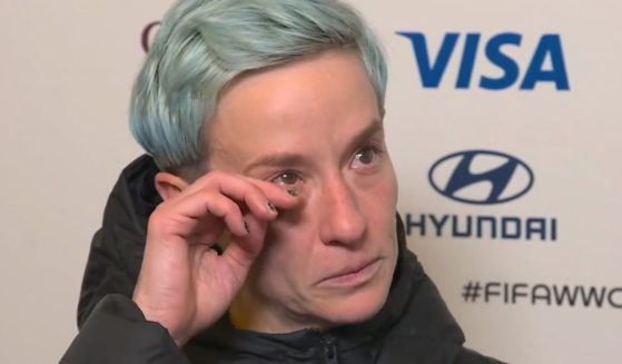 Megan Rapinoe is interviewed after the U.S. women's team lost in the World Cup.