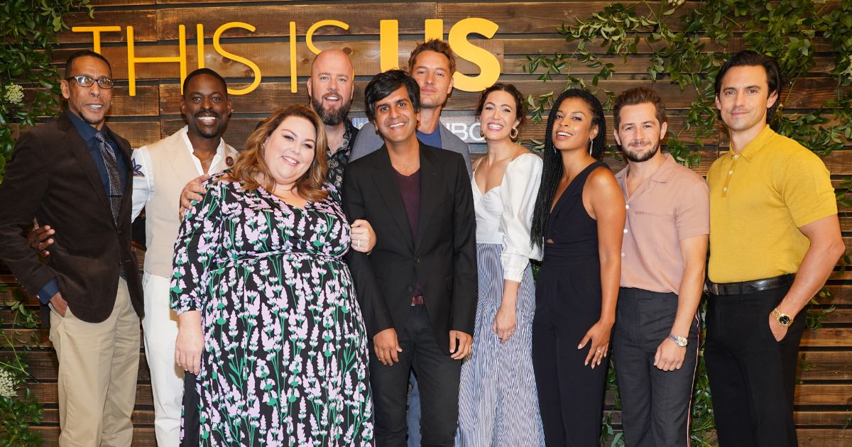 Ron Cephas Jones, left, poses for a photo with cast members of "This Is Us" at NBC's "This Is Us" Pancakes with the Pearsons in West Hollywood, California, on Aug. 10, 2019.