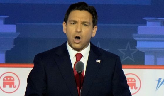 Republican presidential candidate Florida Gov. Ron DeSantis speaks during a Republican presidential primary debate hosted by Fox News on Wednesday.