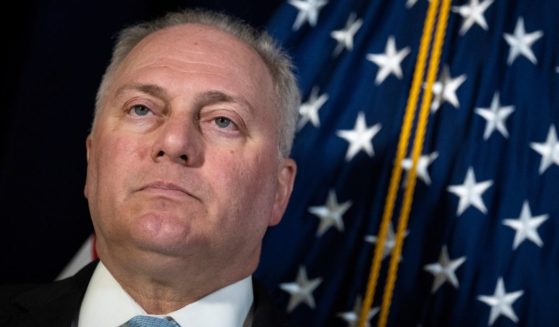 Republican Rep. Steve Scalise of Louisiana looks on during a news conference after a caucus meeting with House Republicans on Capitol Hill in Washington on May 10.
