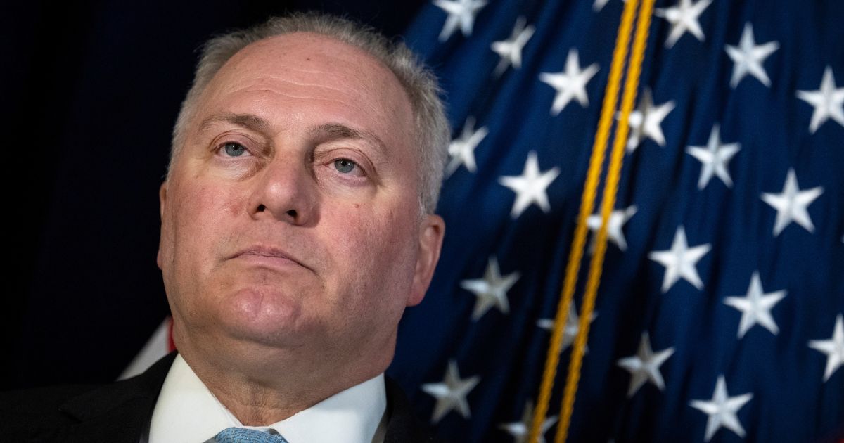 Republican Rep. Steve Scalise of Louisiana looks on during a news conference after a caucus meeting with House Republicans on Capitol Hill in Washington on May 10.