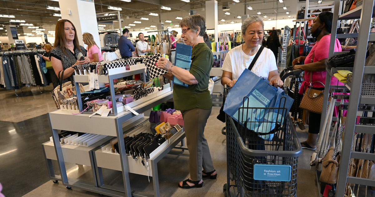 Guests shop during the grand opening of Nordstrom Rack at Best of the West shopping center on May 18, 2023 in Las Vegas, Nevada. (David Becker / Getty Images)