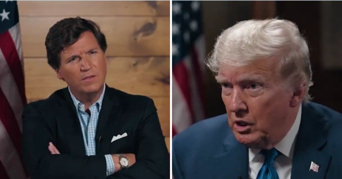 Tucker Carlson questions Donald Trump in an interview released Wednesday on X.