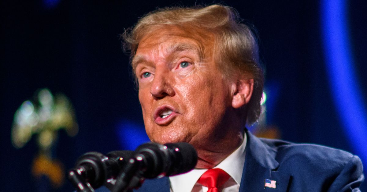 Former President Donald Trump speaks at the 56th annual Silver Elephant Dinner hosted by the South Carolina Republican Party in Columbia, South Carolina, on Saturday.