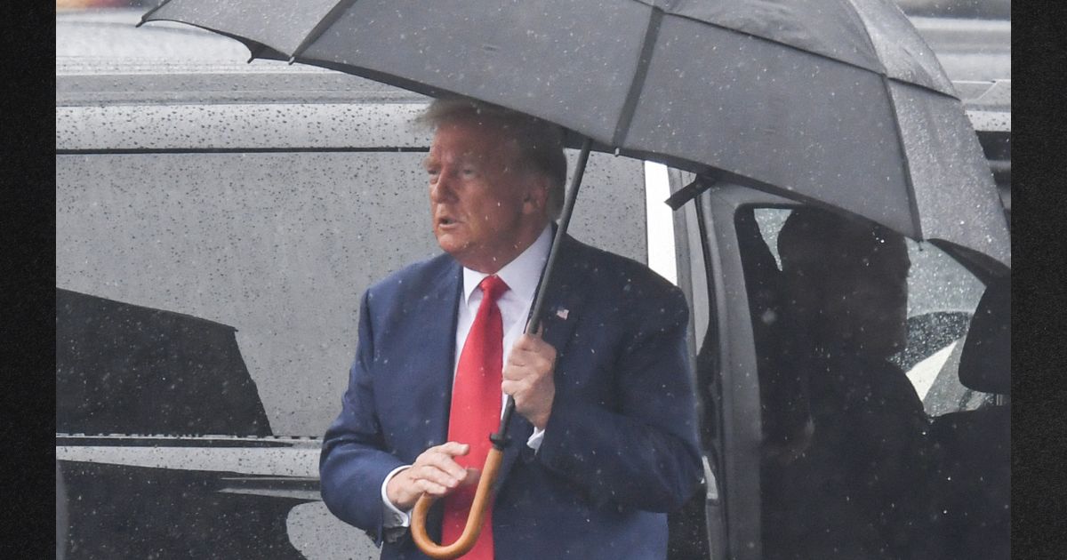 Former President Donald Trump arrives at Ronald Reagan Washington National Airport in Arlington, Virginia, Thursday after his arraignment federal court in Washington, D.C. Trump pleaded not guilty to historic charges that he led a criminal conspiracy seeking to defraud the American people by overturning the 2020 election.