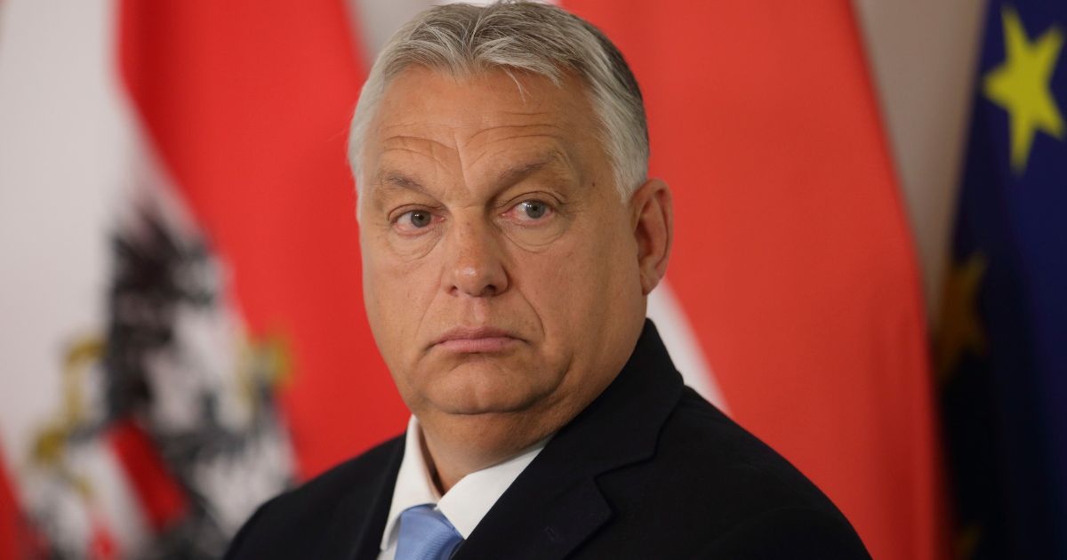 Hungary's Prime Minister Viktor Orban holds a news conference during a migration summit in Vienna, Austria, on July 7.