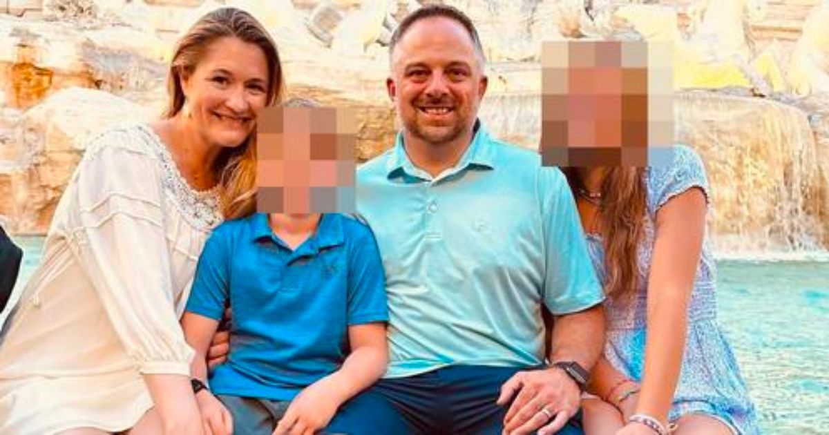 In a Facebook photo, Adrienne Vaughan, left, poses with her husband, Mike, second from right, along with her children, in Rome.