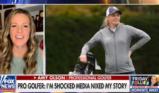 Professional golfer Amy Olson is interviewed Friday by Fox News' Laura Ingraham.