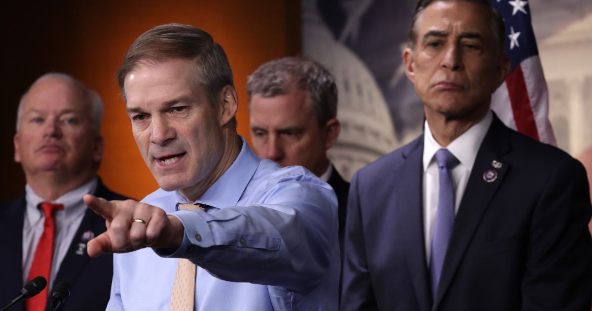 U.S. Rep. Jim Jordan (R-OH) speaks during a news conference on “FBI whistleblower testimony” at the U.S. Capitol on May 18, 2023 in Washington, DC.