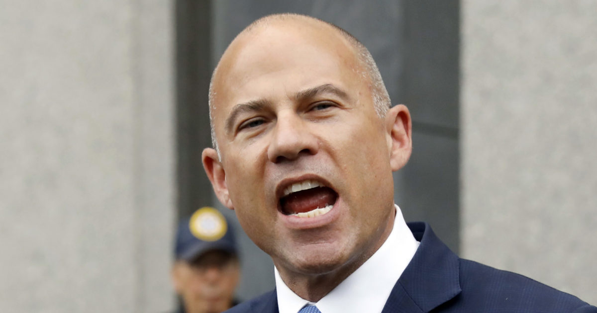 Michael Avenatti speaking to the media