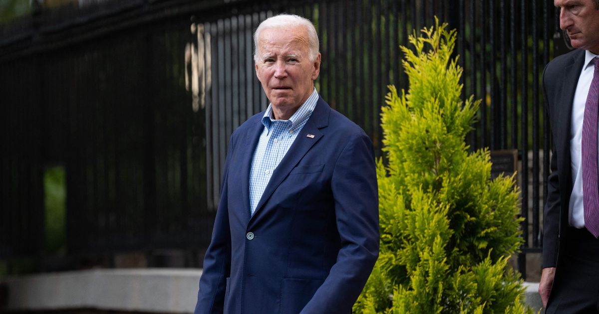 President Joe Biden leaves after attending Mass at Holy Trinity Catholic Church in Washington, D.C., on Sunday.