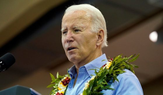 President Joe Biden speaks as he meets with community members impacted by the Maui wildfires at Lahaina Civic Center, on Monday in Lahaina, Hawaii.