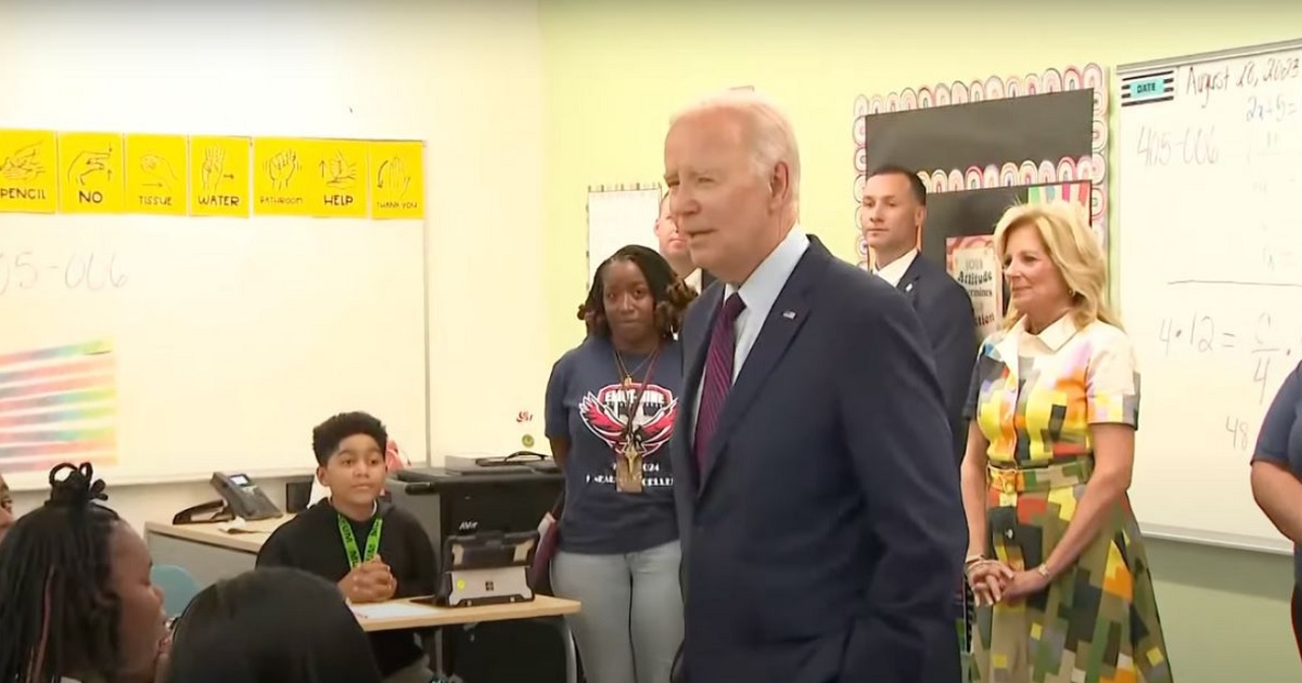 In a YouTube video from Monday, President Joe Biden visited a D.C. public school to welcome students. However, Biden couldn’t resist doing something questionable around kids.