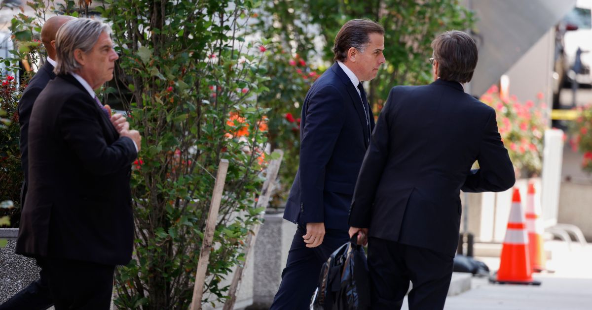 Hunter Biden, son of President Joe Biden, arrives to the J. Caleb Boggs Federal Building on July 26 in Wilmington, Delaware.