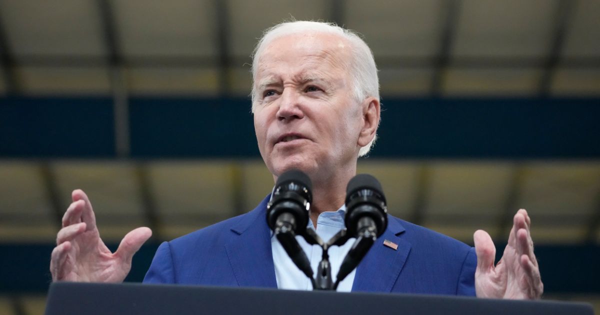 President Joe Biden speaks at the Arcosa Wind Towers, on Wednesday, in Belen, New Mexico. Despite his promises of looking at the gender paygap, Biden has refused to fix it.