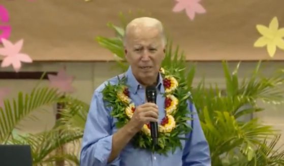 President Joe Biden, pictured, tries to help the Maui wildfire victims cope with their tragedy by telling them the story of when his house got struck by lightning in 2004.