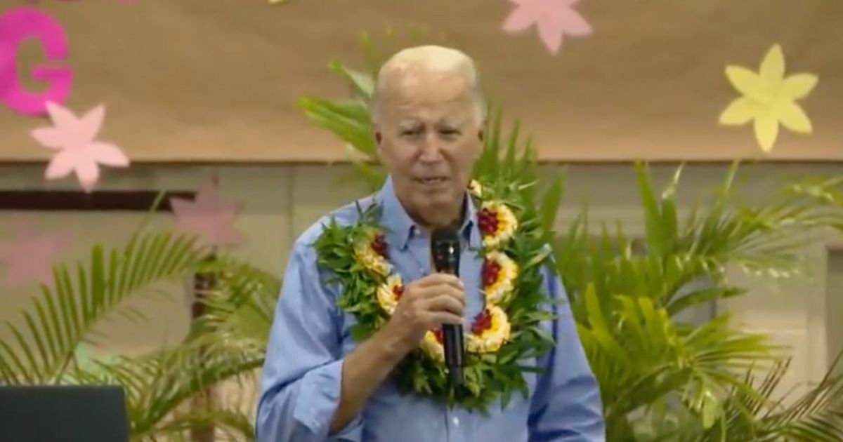 President Joe Biden, pictured, tries to help the Maui wildfire victims cope with their tragedy by telling them the story of when his house got struck by lightning in 2004.
