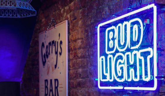 A Bud Light sign at The Santos Bar on Aug. 29, 2017, in New Orleans.