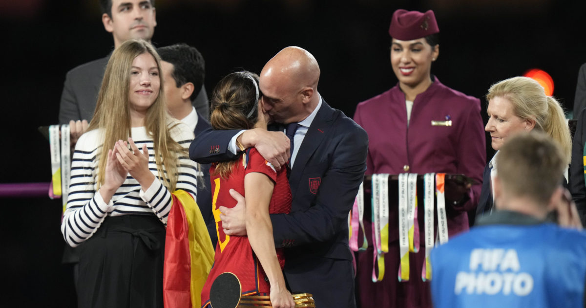 World Cup-winning exec stands firm amid kiss controversy, slams ‘false feminists’.