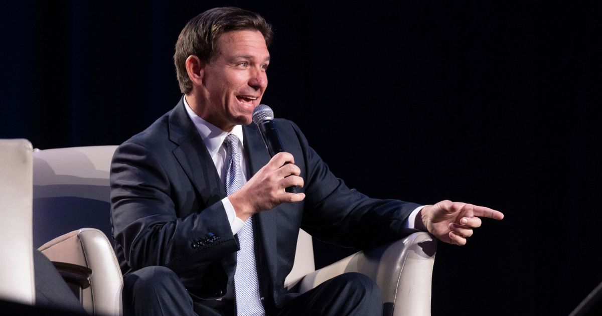 Presidential candidate and Florida Gov. Ron DeSantis speaks at The Gathering in Atlanta, on Friday.