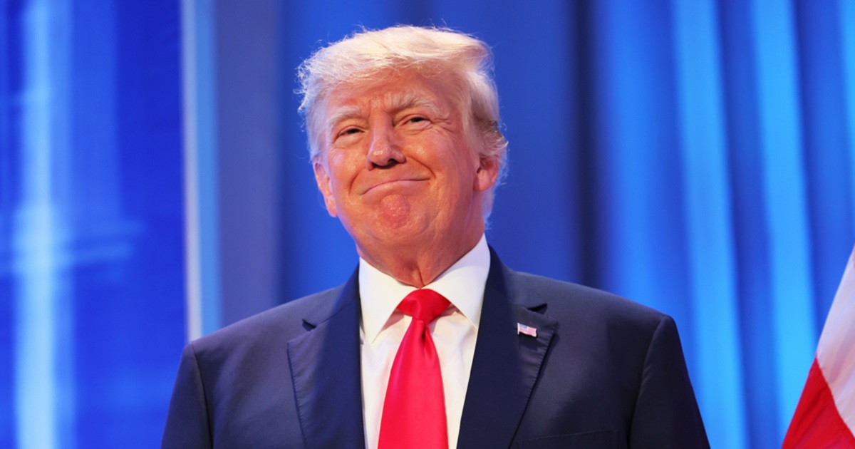Former President Donald Trump grins during a June 30 appearance at a Moms for LIberty event in Philadelphia.