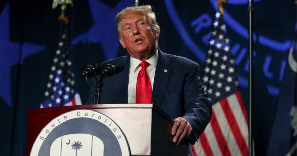 Former President Donald Trump speaks Saturday at the 56th annual Silver Elephant Gala in Columbia, South Carolina. The event is a fundraiser for the South Carolina Republican Party.