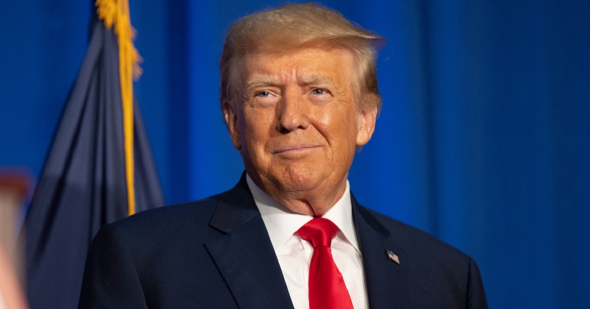 Former President Donald Trump smiles in a June photo from the New Hampshire Federation of Republican Women's Lilac Luncheon.