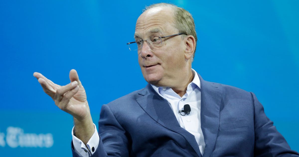 Larry Fink on stage at the 2022 New York Times DealBook on Nov. 30, 2022, in New York City.