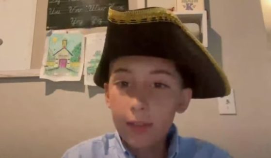 Jaiden Rodriguez speaks during an interview. The 12-year-old of Colorado Springs was suspended for a day for having a Gadsden flag patch on his backpack.