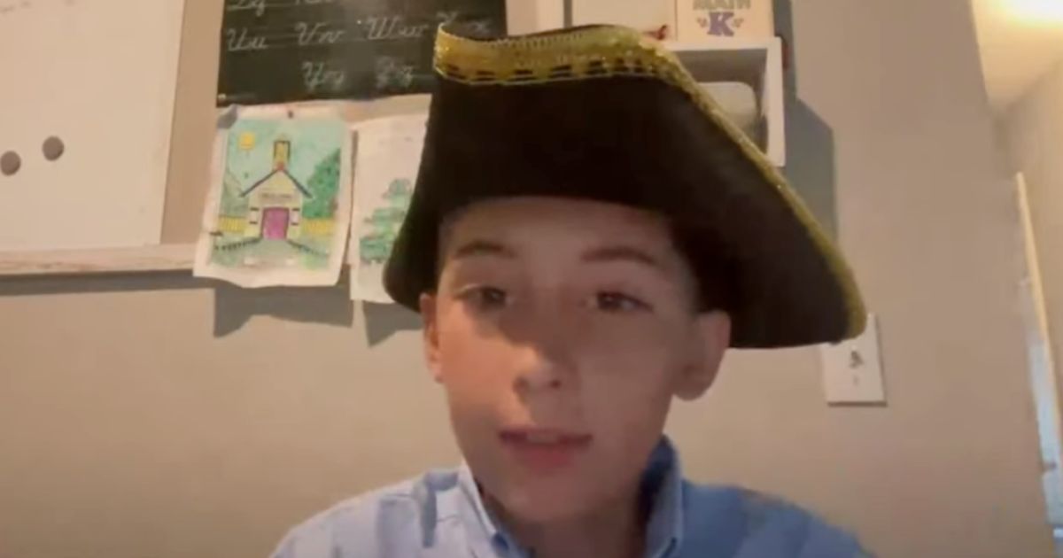 Jaiden Rodriguez speaks during an interview. The 12-year-old of Colorado Springs was suspended for a day for having a Gadsden flag patch on his backpack.