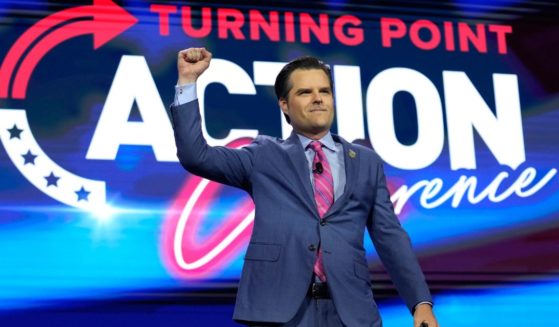 Florida Rep. Matt Gaetz speaks during the Turning Point Action conference, on July 15, in West Palm Beach, Florida. Gaetz recently introduced legislation that would reintroduce prayer in schools.