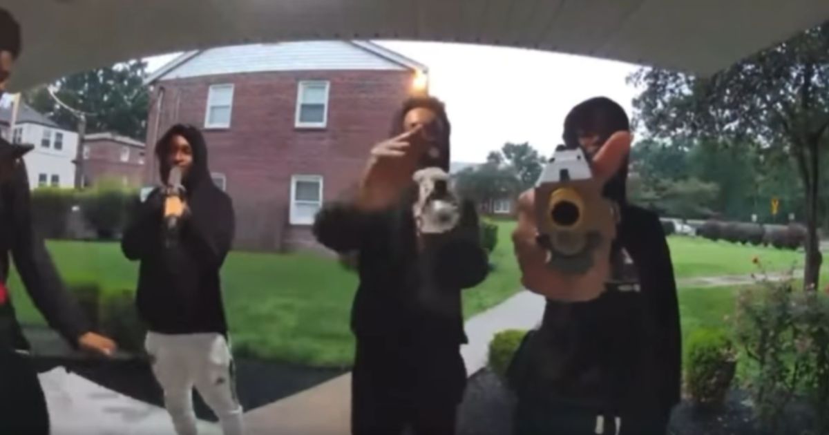 Armed teens in a small town point guns at doorbell camera, make disturbing demand.
