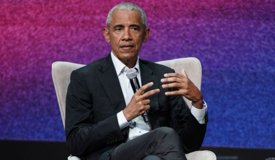 Former President Barack Obama participates in a conversation with Andreas Drakopoulos as part of the SNF Nostos Conference 2023, in Athens, Greece, on June 22.