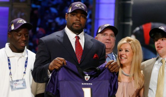 Michael Oher was selected as the No. 26th overall pick by the Baltimore Ravens during the first round of the NFL Draft at Radio City Music Hall, on April 25, 2009, in New York.