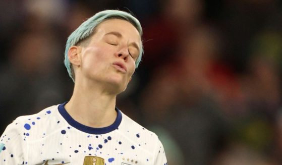 Megan Rapinoe reacts after missing during a penalty shootout in the Women's World Cup round of 16 match between Sweden and the United States in Melbourne, Australia, on Sunday.