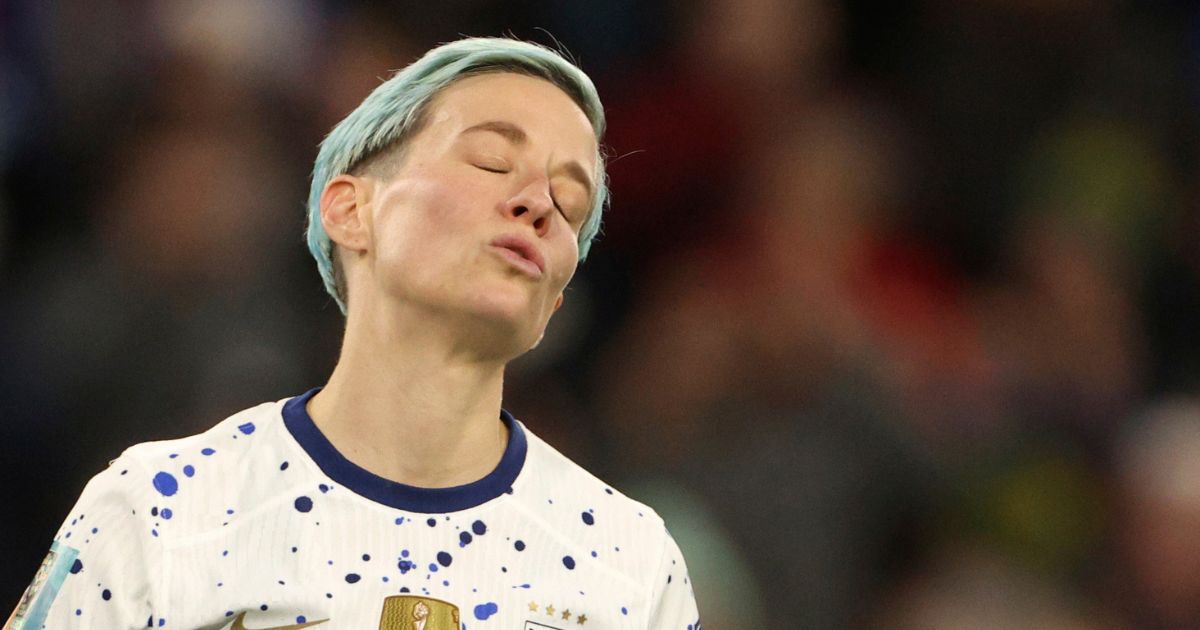 Megan Rapinoe reacts after missing during a penalty shootout in the Women's World Cup round of 16 match between Sweden and the United States in Melbourne, Australia, on Sunday.