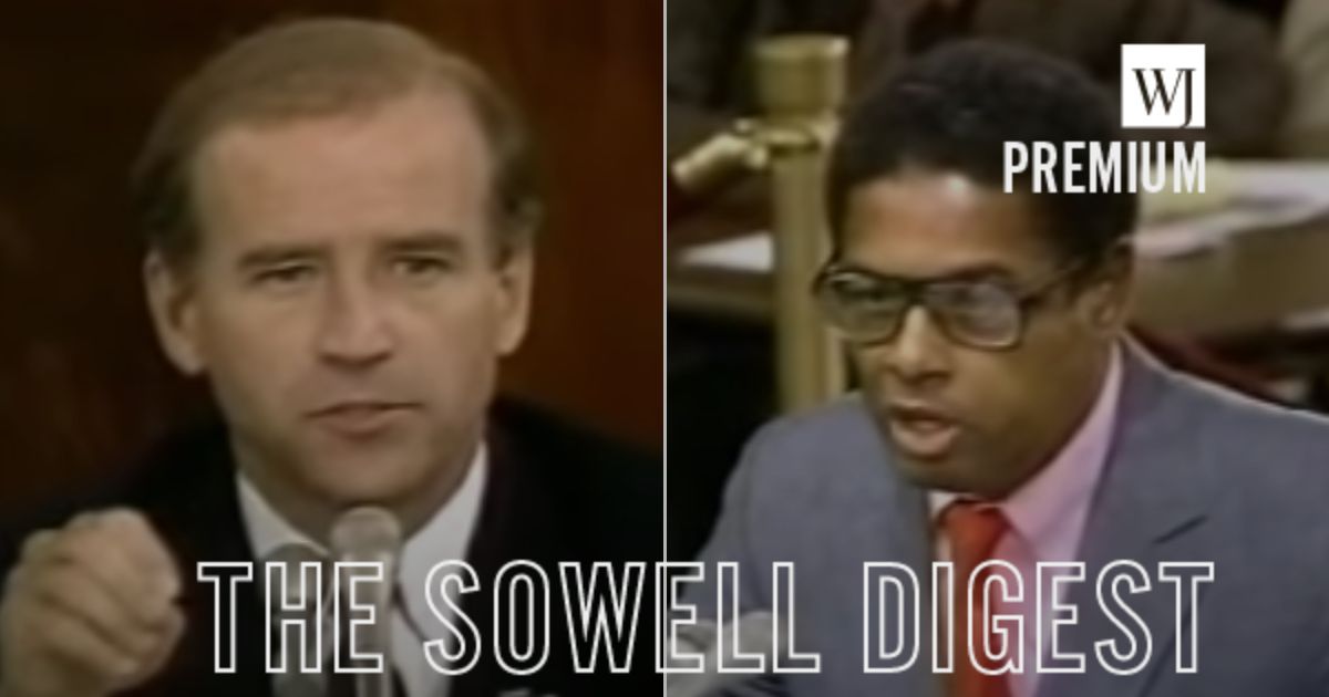Thomas Sowell answered a question from then-Democratic Sen. Joe Biden in 1987.
