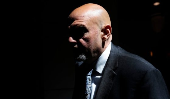 Sen. John Fetterman (D-PA) arrives for a closed-door briefing by intelligence officials about the Discord leaks at the U.S. Capitol Visitors Center on April 19, 2023 in Washington, DC.
