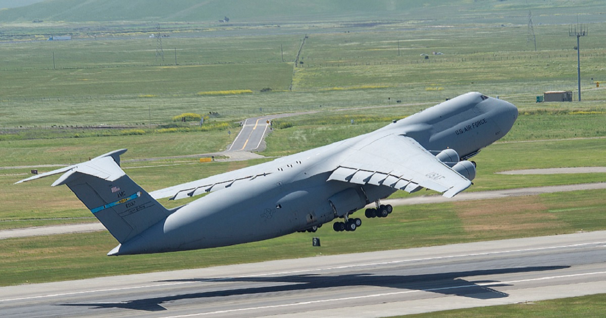 A C-5 Galaxy takes off from Travis Air Force Base in a file photo from the 2014 Thunder Over Solano Air Show.
