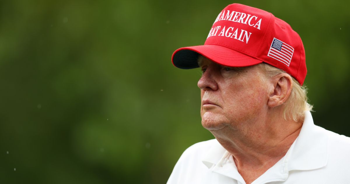 Former President Donald Trump looks on during a tournament at Trump National Golf Club on Aug. 10 in Bedminster, New Jersey.