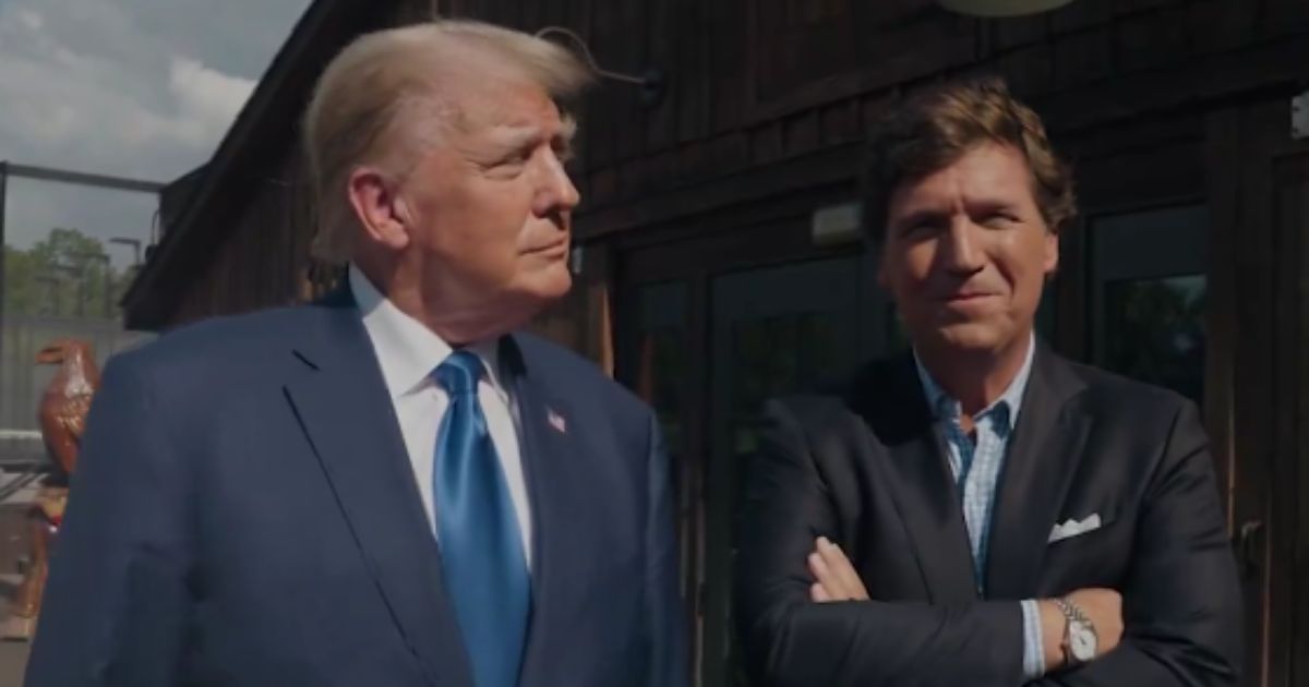Former President Donald Trump speaks with Tucker Carlson in a Wednesday interview on "Tucker on X."