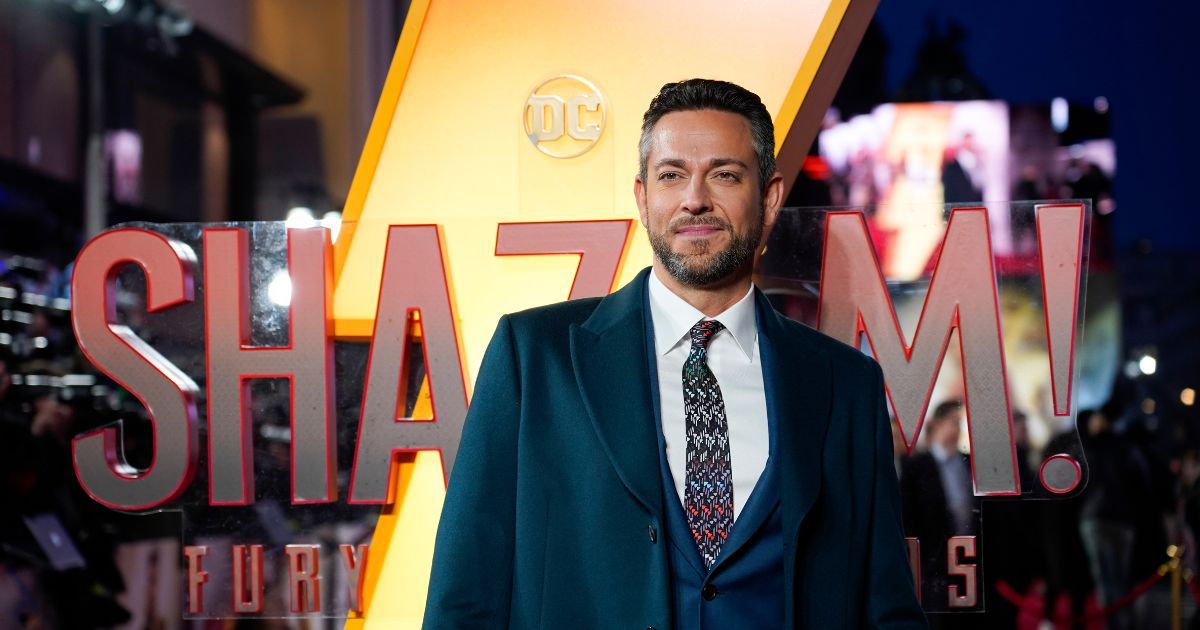 Zachary Levy poses for photographers upon arrival at the premiere of the film 'Shazam! Fury of the Gods' in London, on March 7.