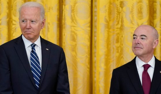 President Joe Biden and Secretary of Homeland Security Alejandro Mayorkas are seen in a file photo from July 2021.