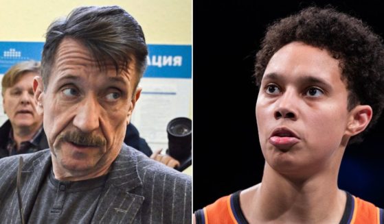 Russian arms dealer Viktor Bout, seen at left in Moscow on April 7, was traded for WNBA star Brittney Griner, right, in a controversial prisoner exchange in December.