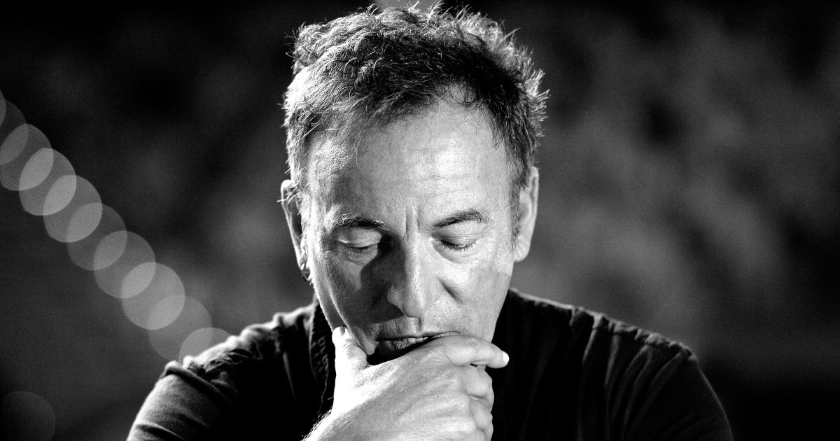Bruce Springsteen speaking to the media