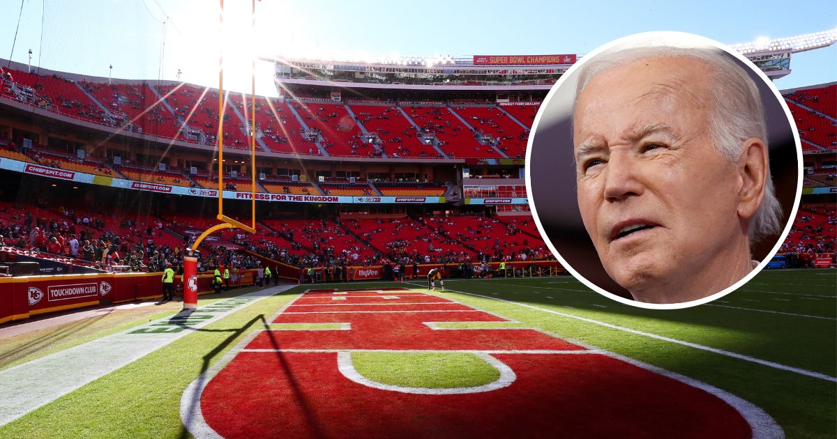 GEHA Field at Arrowhead Stadium is the site of the NFL's season-opening game between the Kansas City Chiefs and Detroit Lions on Thursday night. President Joe Biden, inset, reportedly will make his presence known to many of those watching the game on NBC.