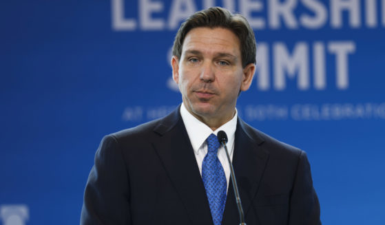 Florida Gov. Ron DeSantis gives remarks at the Heritage Foundation's 50th Anniversary Leadership Summit at the Gaylord National Resort & Convention Center on April 21, 2023 in National Harbor, Maryland.