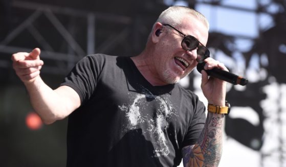 Steve Harwell of Smash Mouth performs at the Del Mar Fairgrounds in Del Mar, California, on Sept. 15, 2017.