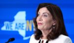 New York Gov. Kathy Hochul speaks at a news briefing Sept. 13 in New York City.